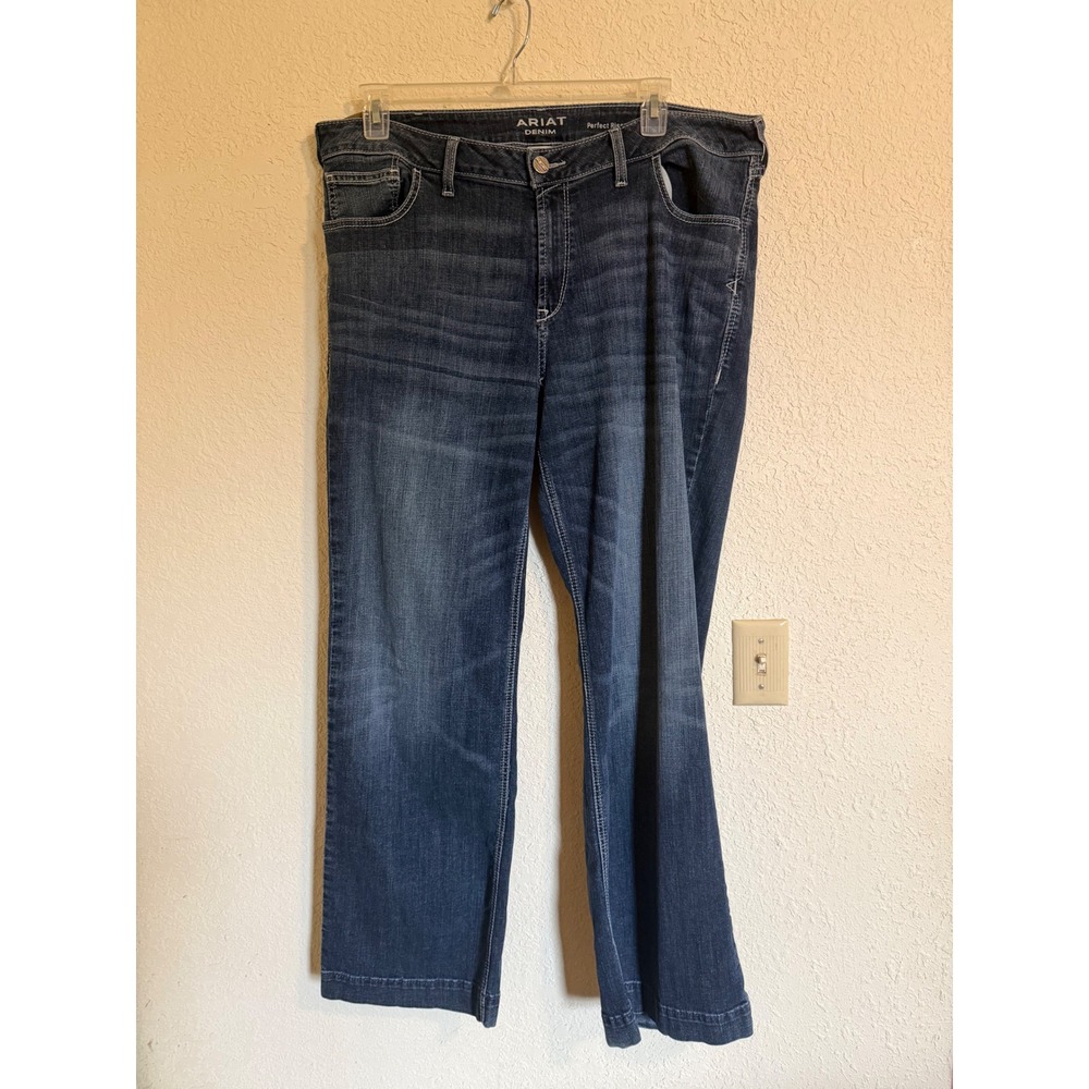 Ariat Aisha Perfect Rise Trouser Wide Leg Jeans Missouri Dark Wash 22WR  Western